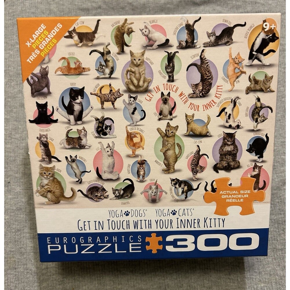 Eurographics Jigsaw Puzzle "Yoga Kittens" 300 Pieces Complete large pieces